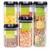 5 Piece Food Storage Container Set With Marking Pen Label Paper Measuring Spoon Impact Resistant Airtight Clear Durable Canisters For Kitchen Dinning Room 5 set