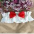 5 Piece Rhinestone Heart Guest Book Set with Pen Wedding Ring Pillow Flower Girl Basket and 2 Garters