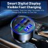 5 Port USB Car Charger With LED Light Display Voltage Monitor Fast Charging Cigarette Lighter Adapter For Smart Phone black