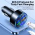 5 Port USB Car Charger With LED Light Display Voltage Monitor Fast Charging Cigarette Lighter Adapter For Smart Phone black