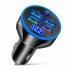 5 Port USB Car Charger With LED Light Display Voltage Monitor Fast Charging Cigarette Lighter Adapter For Smart Phone black