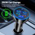 5 Port USB Car Charger With LED Light Display Voltage Monitor Fast Charging Cigarette Lighter Adapter For Smart Phone black