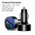 5 Port USB Car Charger With LED Light Display Voltage Monitor Fast Charging Cigarette Lighter Adapter For Smart Phone black