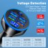 5 Port USB Car Charger With LED Light Display Voltage Monitor Fast Charging Cigarette Lighter Adapter For Smart Phone White