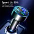 5 Port USB Car Charger With LED Light Display Voltage Monitor Fast Charging Cigarette Lighter Adapter For Smart Phone White