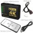 5 in 1 1080P to HDMI Splitter Switch Adapter Switcher 4K Ultra HD HDCP 3D HDR Set yellow