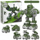 5 in 1 Assembled Deformation Robot Toy Disassembly Assembly Engineering Vehicle Toys For Boys Collection green robot model