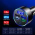 5 in 1 Charger 4 USB Port Type c Fast Car Charger Led Digital Display Black