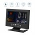 5 in 1 Desktop Digital Alarm Clock Voice Control Touch Screen Energy Saving Led Temperature Humidity Monitor black