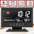 5 in 1 Desktop Digital Alarm Clock Voice Control Touch Screen Energy Saving Led Temperature Humidity Monitor black
