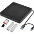 5 in 1 External Optical Drives Usb3 0 type C Dvd Player Recorder Burner Mobile Card Reader Black