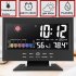 5 in 1 Led Digital Alarm Clock Calendar Weather Display Thermometer Humidity Monitor With Snooze Functions black