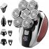 5 in 1 Men Grooming Kit with Nose Hair Head Trimmer Waterproof and Rechargeable Electric Shavers Wine Red