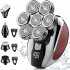 5 in 1 Men Grooming Kit with Nose Hair Head Trimmer Waterproof and Rechargeable Electric Shavers Wine Red