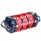 20-Button Concertina with Carrying Bag Adult Primary Professional Playing Hexagon Accordion blue