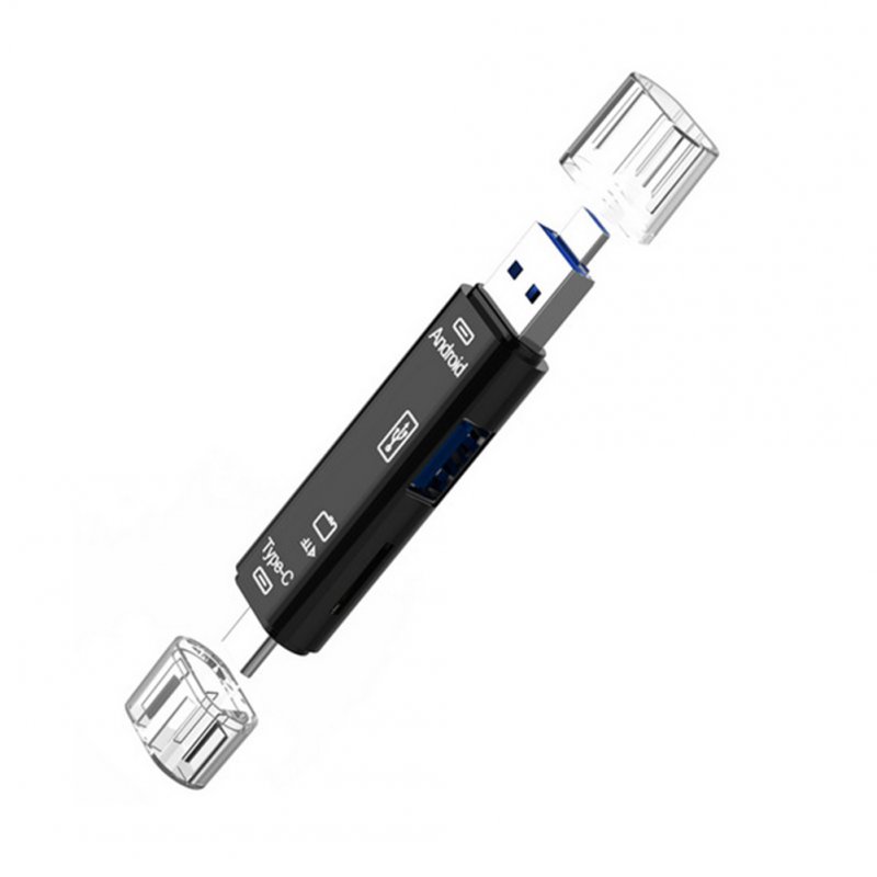 5 in 1 Multifunciton Card Reader Adapter Micro / USB / Type-C / TF black