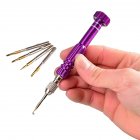 5 in 1 Repair Opening Magnetic Screwdriver Kit Set for Watch Phone Precision Screwdrivers Purple