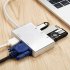 5 in 1 USB C to 2K HDMI 1080P VGA Adapter Thunderbolt 3 Port Compatible USB 3 0 Converter for Macbook Samsung  Silver