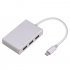 5 in 1 USB C to 2K HDMI 1080P VGA Adapter Thunderbolt 3 Port Compatible USB 3 0 Converter for Macbook Samsung  Silver