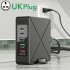 5 in 1 USB Hub 75W Multiport USB Charging Station Hub Adapter PD USB Splitter QC3 0 Fast Charging Rotation Stand UK Plug