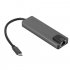 5 in 1 USB Type C Hub HDMI 4K USB C Hub to Gigabit Ethernet Rj45 Lan Adapter gray