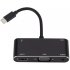 5 in 1 USB Type C to HDMI VGA Audio Adapter Converter black