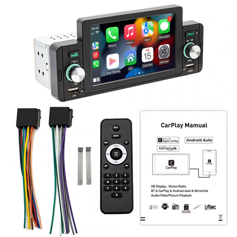 5-inch 1 Din Car Mp5 Player Bluetooth Mp4 Radio for Carplay