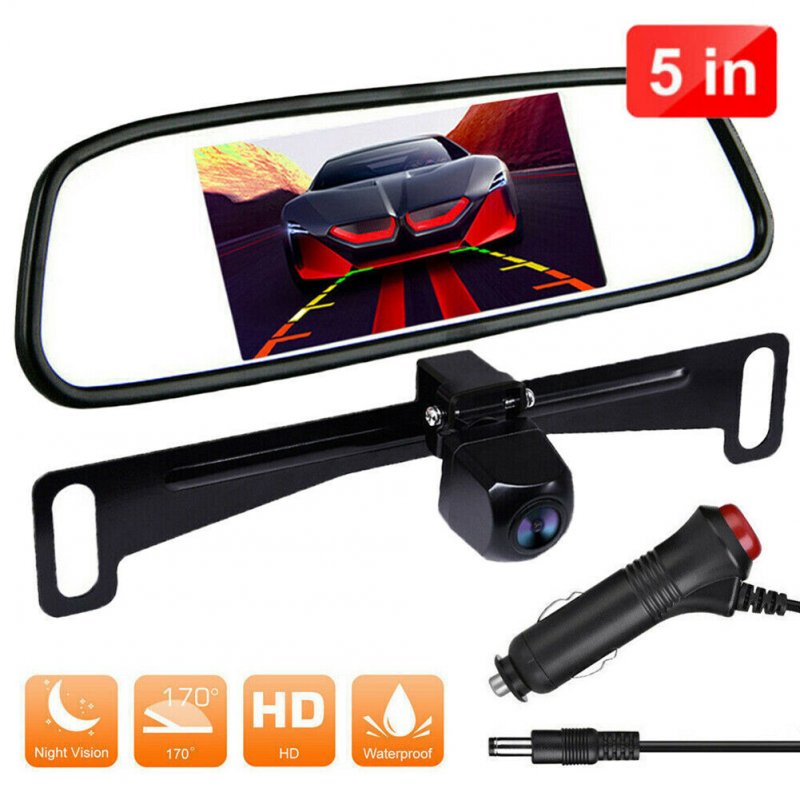 5-inch Mirror Monitor HD Car Backup Camera Rear View System Night Vision Kit