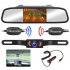 5 inch Rearview Mirror Car Display With Long License Plate Night Vision Waterproof Camera Parking System Wireless Kit Black