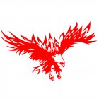 50 * 80cm Animal Eagle Car-styling Motorcycle Car Sticker Vinyl Decal red