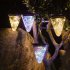 50 Leds Solar Starry Sky Light With Remote Control 8 Lighting Modes 3 Adjustable Brightness IP65 Waterproof Outdoor Courtyard Light  132 x 132 x 160mm  Warm Whi