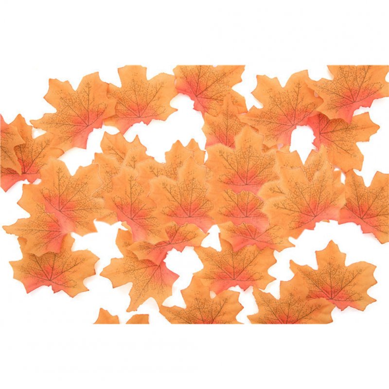 50 PCS/Set Simulation Maple Leaves for Wedding Party Festival Decoration Photo Props... No. 6 red heart yellow (50 pieces)
