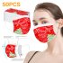 50 Pcs pack Masks Three layer Meltblown Christmas Printed Disposable Dust Masks C 50 pack