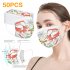 50 Pcs pack Masks Three layer Meltblown Christmas Printed Disposable Dust Masks D 50 pack