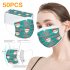 50 Pcs pack Masks Three layer Meltblown Christmas Printed Disposable Dust Masks F 50 pack