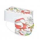 50 Pcs pack Masks Three layer Meltblown Christmas Printed Disposable Dust Masks E 50 pack
