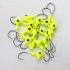 50 Pcs set Jig Head Colorful Spray Paint Soft Bait Insect Hooks Yellow 50 bags 1g