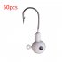 50 Pcs set Jig Head Colorful Spray Paint Soft Bait Insect Hooks Red 50 bags 1 8g