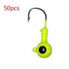 50 Pcs set Jig Head Colorful Spray Paint Soft Bait Insect Hooks Yellow 50 bags 1 8g