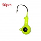 50 Pcs/set Jig Head Colorful Spray Paint Soft Bait Insect Hooks Yellow 50 bags_5g