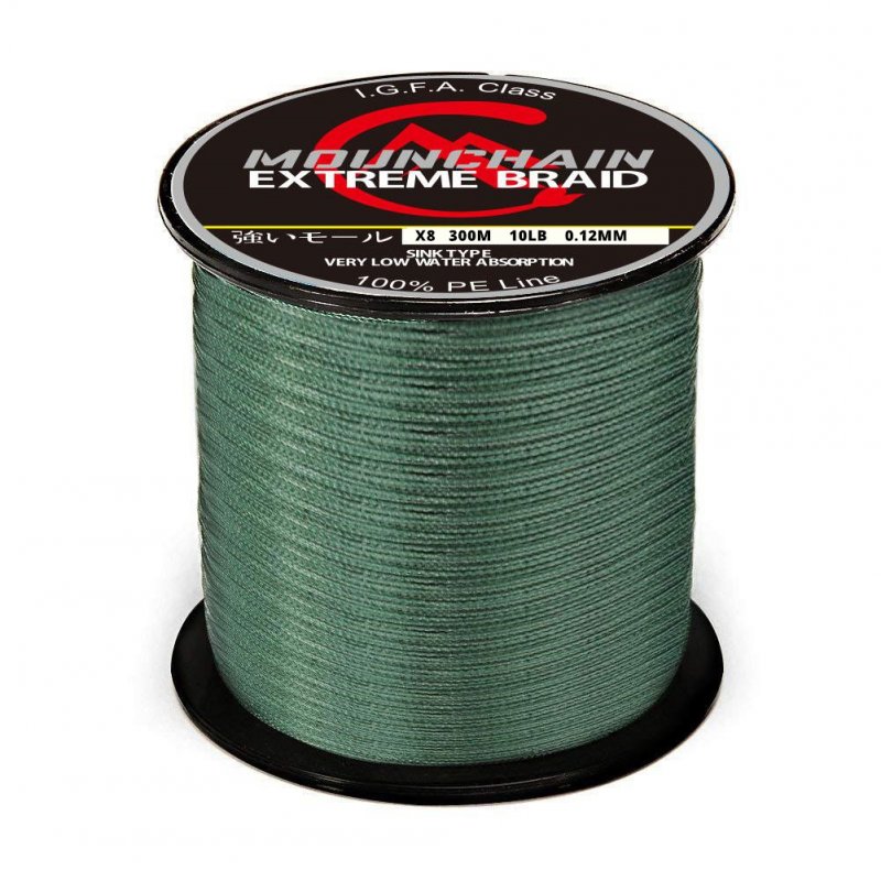 500 M Fishing  Line 8 Strands PE Braided  Strong Pull Main Line Fishing Line Fishing Tackle Dark green_500m_10LB/0.12mm