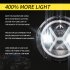 500 W 30000LM 7 inch LED Yellow and White Halo Angel Eye Headlights For Jeep Wrangler Led Beam Headlamp H4 H13  left and right four eyes  X type Led Headlight