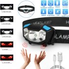 5000lm Led Headlight 5 Modes Ipx4 Waterproof Usb Rechargeable Motion Sensor Head Band Lamp Flashlight black