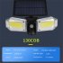 500lm Solar Split Wall Lamp Human Body Induction Lighting Street Lamp Outdoor Light Split double head 78LED