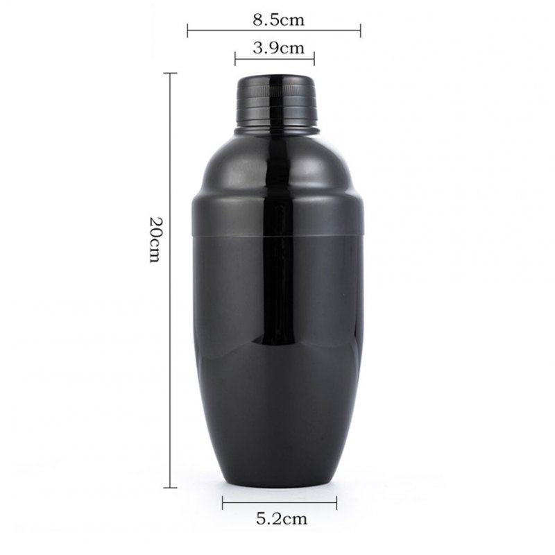 500ml Stainless Steel Cocktail Shaker Cocktail Party Mixing Cup Bar Drink Bartender Accessories 500ml black