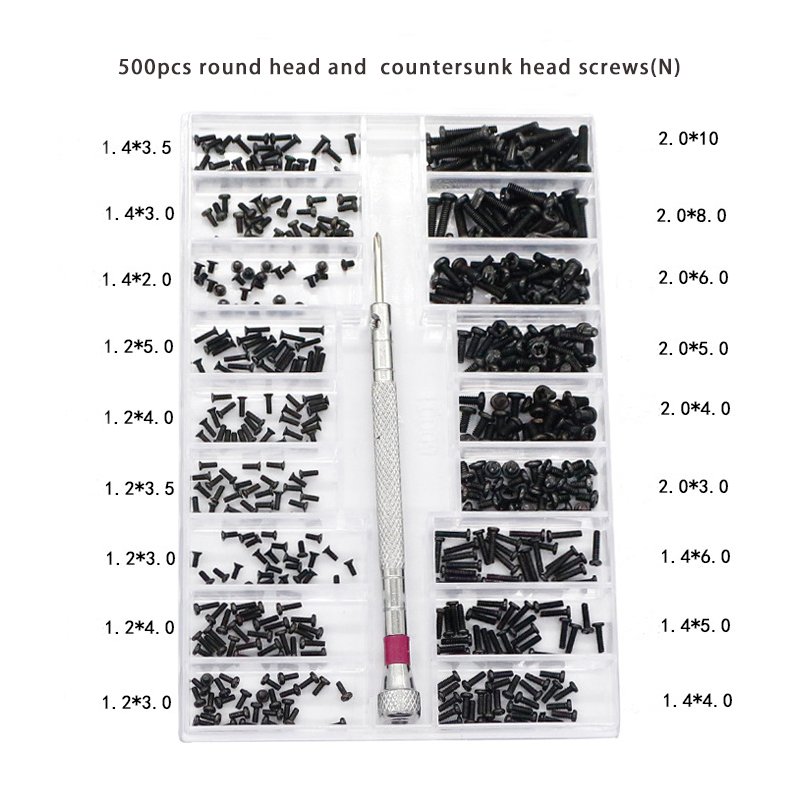 500pcs 18 Types Mini Screw Diy Kit for Laptop Assemble Repair Screw Fastener