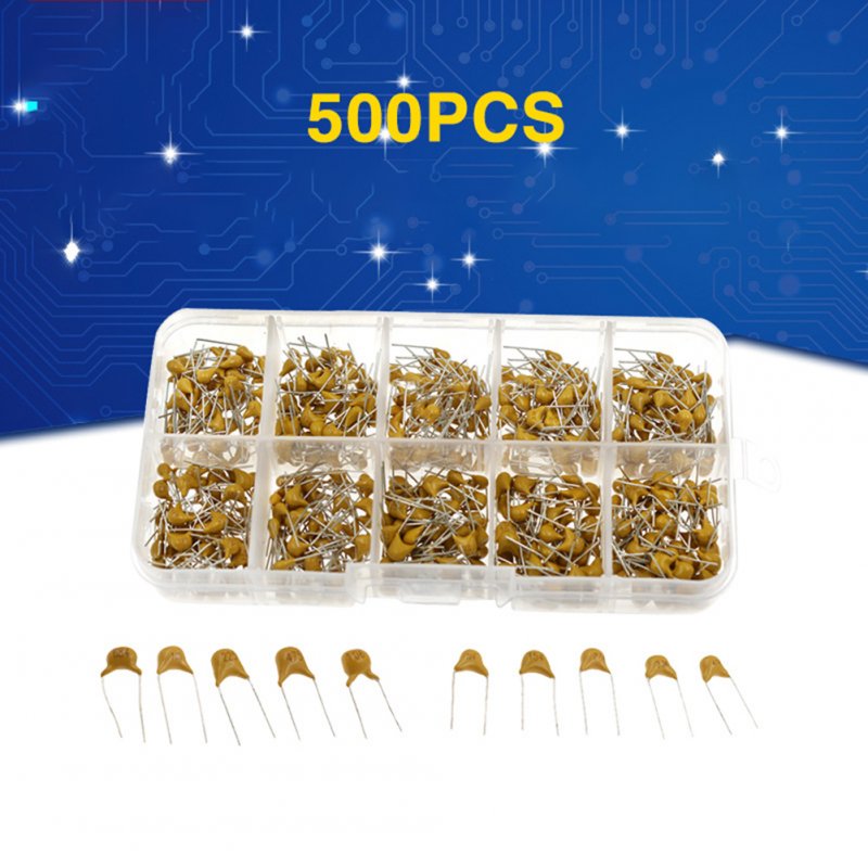 500pcs Monolithic Capacitor 10 Values 0.1uf~10uf Monolithic Capacitor