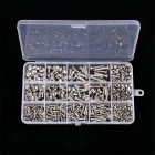 500pcs Screw With Nut Combination Kit M3 M4 M5 304 Stainless Steel Round Head Hexagon Socket Screws Nut Set as shown