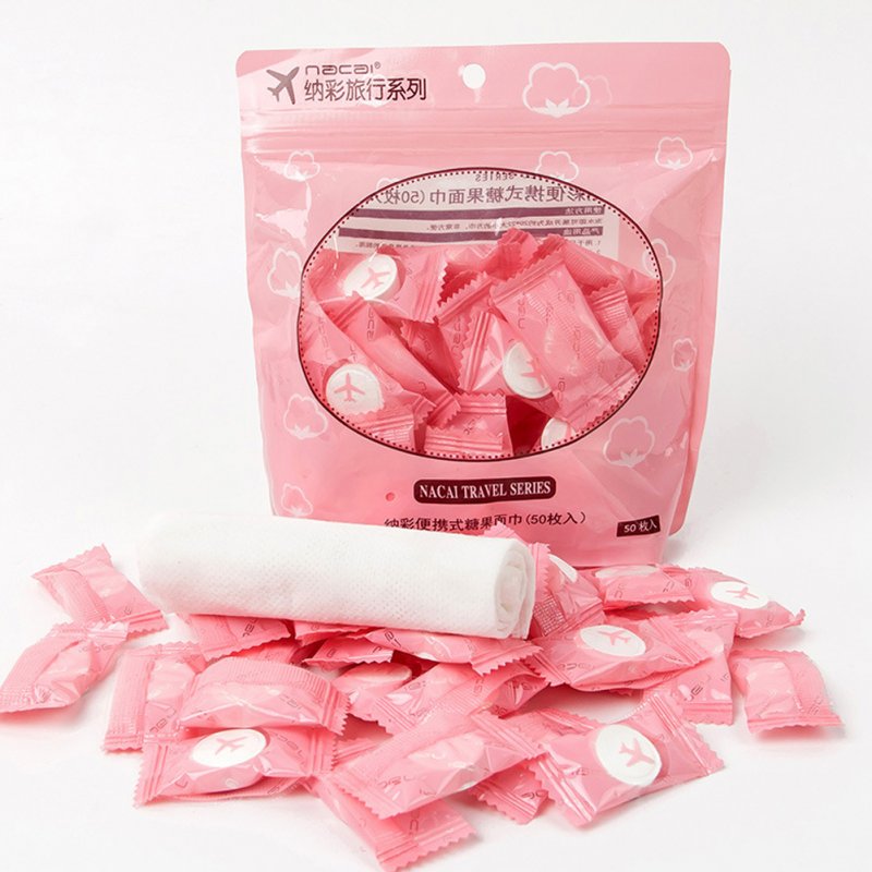 50Pcs Disposable Cotton Compressed Portable Travel Face Towel Washcloth Napkin random color_20*22cm (50 PCS)