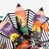 50Pcs Funny Cartoon Pencil Shaped Halloween Pattern Candy Box for Party Supplies Orange
